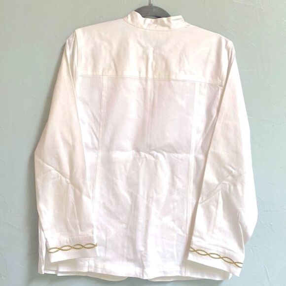 NWT! Quacker Factory White Full Zip Embroidered and Bling Jacket - Picture 6 of 12